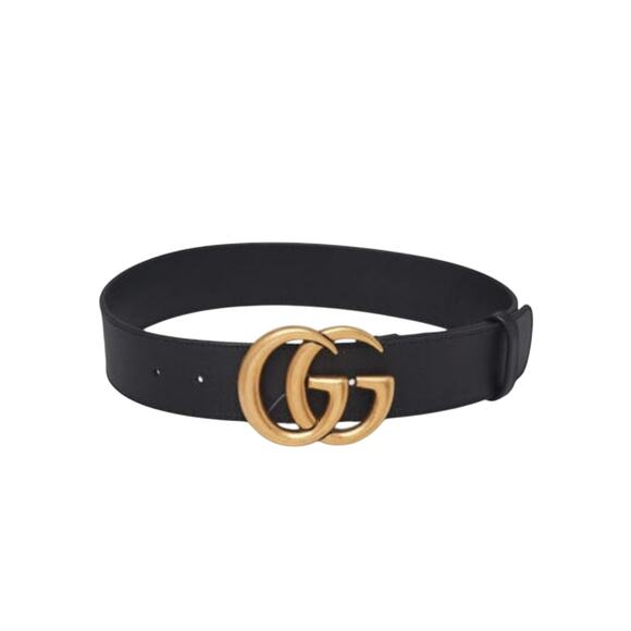 Gucci Black Smooth Leather Double G Belt 65/26 - Picture 1 of 4